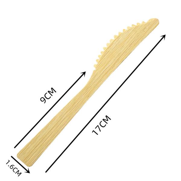 Buy Biodegradable Disposable Bamboo Cutlery Knives Individually Wrapped 17CM at wholesale prices