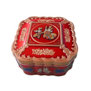 Irregular Biscuit Tin Box ISO9001 Heart Shaped Tin Box