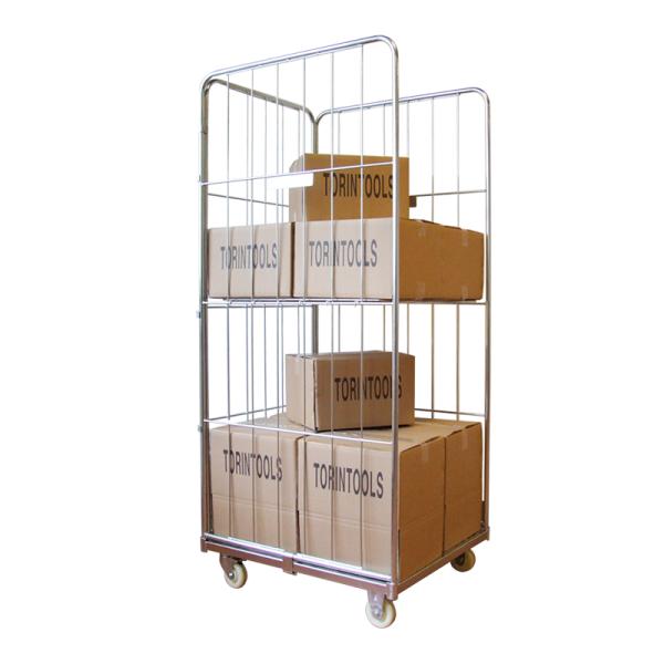 Torin SWK1002 High Quality Welded Detachable 2-Sided Industrial Metal Warehouse Cargo Handcart Roll Container