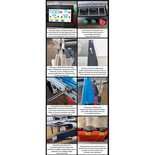 8000r/min Scoring Speed CNC-6132 Double Blade Sliding Table Saw for Construction Works
