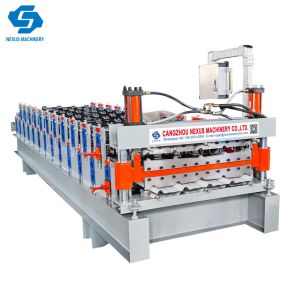 European Standard Double Layer Trapezoid Profile Sheet Cold Rolling Machine