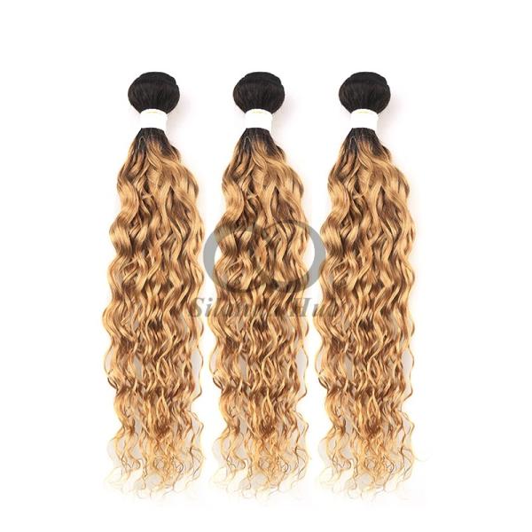 #T1B/27 Water Wave Remy Human Hair Bundles Sew In Weave Bundles Brazilian Bundle Deals