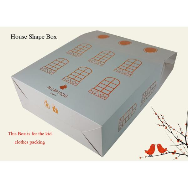 Fantastic Shinning Color Gold Foil Hot Stamping Rigid Paperboard House Shape Gift Box for the Kid Clothes Packing