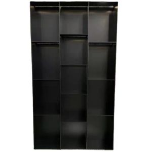 Stainless Metal Shelf Room Divider Double Sided Bookshelf Room Divider