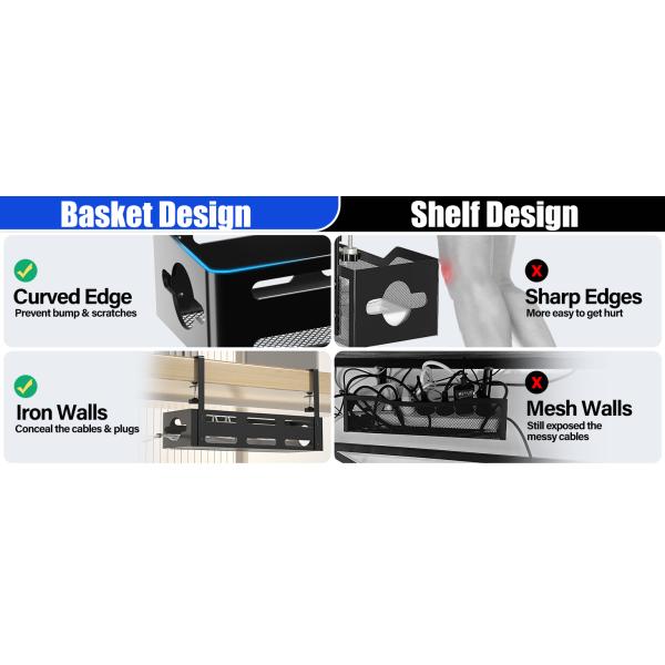 Customizable Under Desk Cable Management Tray Packing All Metal Cable Management Box