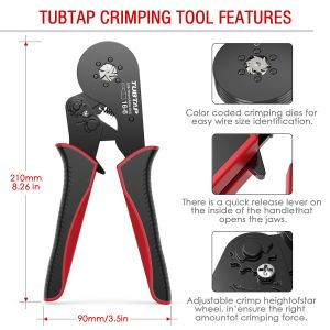 CE Aluminum Wire Crimper Tool Hexagonal Practical Black Red Color