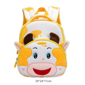 Cow Waterproof Kids Backpack Cartoon 3D Animal Kindergarten Girls Fashion