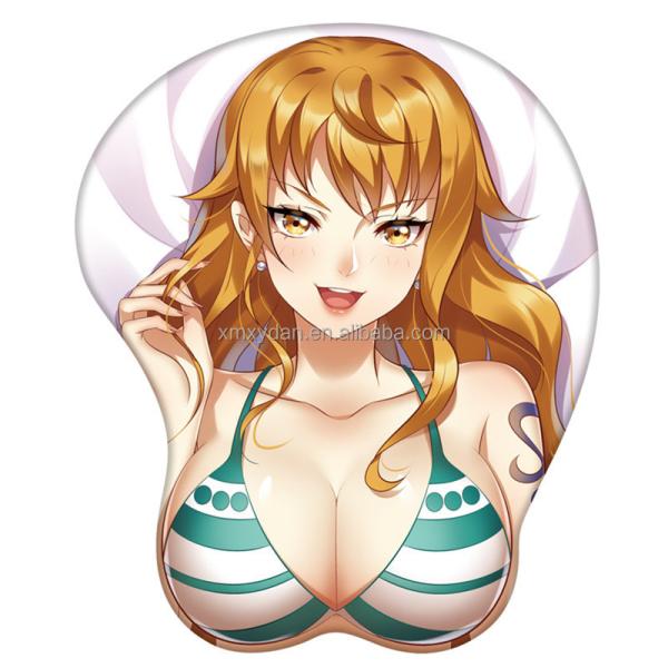 Quality Custom 3D Big Breasts Mouse Pad with Ergonomic Wrist Guard and Silicone Fabric Material for sale