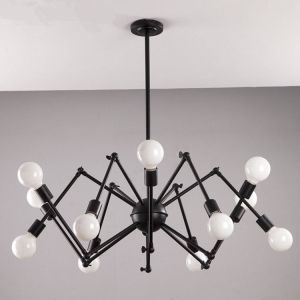 Rustic Wrought Iron Led Ceiling Chandeliers Loft Industrial Spider Pendant Light