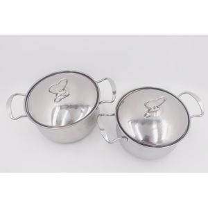 0.7mm 4pcs Stainless Steel Cookware Sets Metal Soup Pot