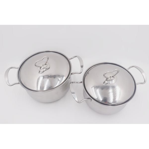 Buy 0.7mm 4pcs Stainless Steel Cookware Sets Metal Soup Pot at wholesale prices