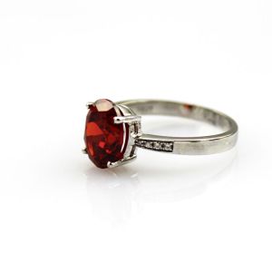 Sterling Silver Oval Blue Topaz Cubic Zirconia Ring Jewelry (F06)