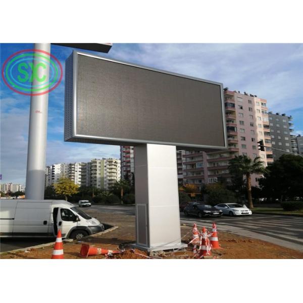 Beautiful frame 1R1G1B Pitch 6mm Full Color Led Billboard with column beside