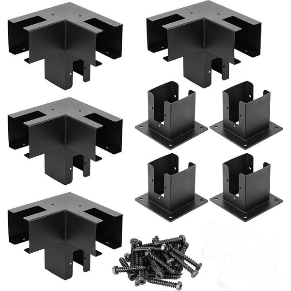 Buy Stamping Punching Bending Process 90 Degree Right Angle Brackets for Outdoor Pergolas at wholesale prices