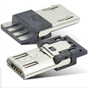 Micro USB 2.0 5 Pin Male Connector Gold Plating With Charge Function
