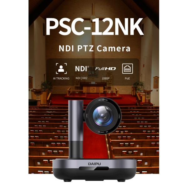 DAIPU PSC-12NK 4K 12X Optical Optic Zoom 3G-SDI NDI PTZ Camera for Video Conferencing