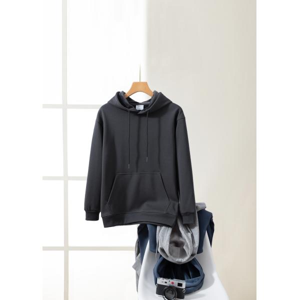 FODARLLOY Fashion Vintage Hoodie OEM Streetwear Essentials Oversize Unisex Pull Coat Men's Hoodies Pullover Dark Grey