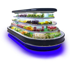 Supermarket Commercial Multideck Round Island Open Chiller Refrigeration