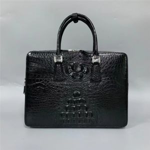 Authentic Exotic Crocodile Skin Businessmen Briefcase Large Working Purse