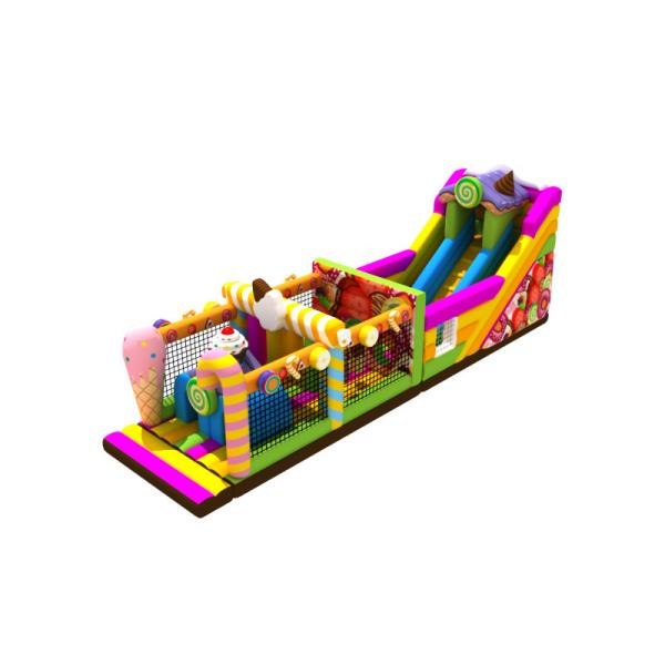 Buy Candy 0.55mm Pvc Tarpaulin Inflatable Obstacle Courses at wholesale prices