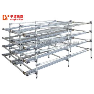 Flat Type Sliding Roller Track White Lean Pipe For Shelf System Conveyor