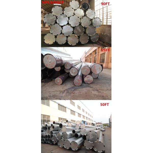 10M 12KN Africa Standard Steel Tubular Pole with Galvanizing Surface Treatment