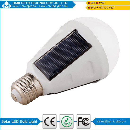 7W 5Hours work time Portable E27/E26 Led Bulb Lamp Rechargeable Solar Panel