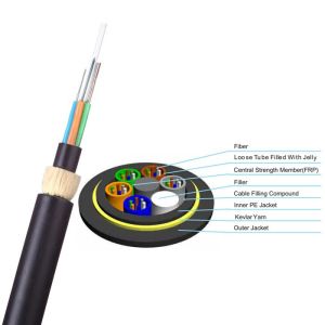 ADSS G652D 200m 300m 500m Communication Aramid Yarn Fiber Optic Cable
