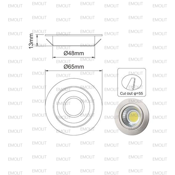 Halogen Lamp Housing Glass Cover Recessed COB LED Furniture Cabinet Lamp CE Approval