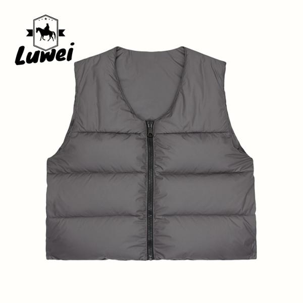 Custom Logo Sleeveless Bubble Hooded Puffer Vest Utility Mens Gilet Men Winter Vest For Man