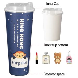 Customized printing eco-friendly disposable coffee paper cup blind box surprise