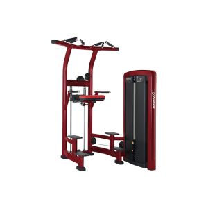 Q235 Steel Assist Dip Chin Machine Red Black Cushion
