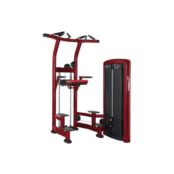 Buy Q235 Steel Assist Dip Chin Machine Red Black Cushion at wholesale prices