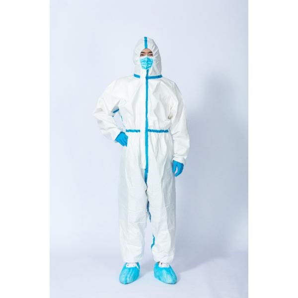 Medical Disposable Non Woven Coverall Waterproof Microporous Fabric Coverall