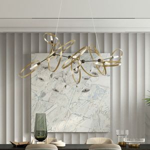 Sitting Room Modern Pendant Light Plated Painted Led Ring Chandelier