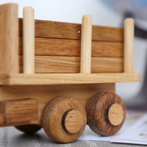 No Deformation Wooden Log Truck Toy , Children Teaching Montessori Wooden Blocks