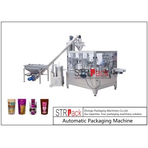 Automatic Rotary Ziplock Bag Wheat Snus Cocoa Milk Tea Coffee Powder Packing Machine