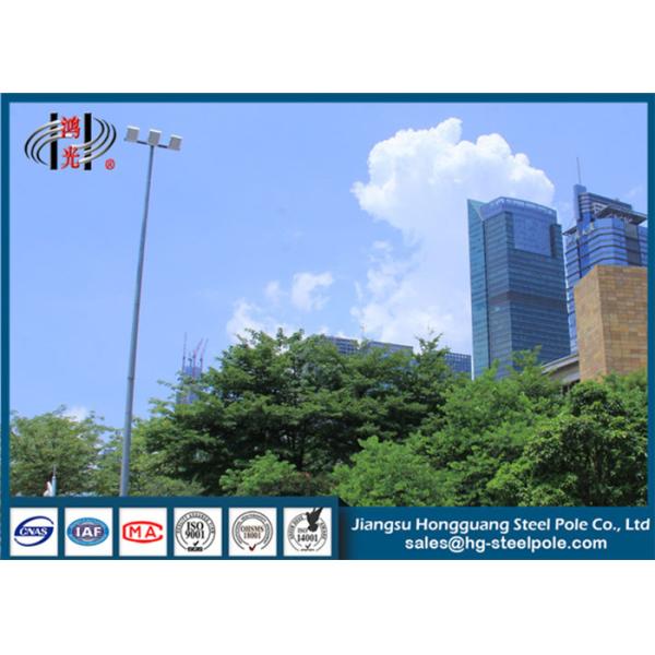 12 Sides Hot Rolled Galvanized High Mast Light Pole 25m Floodlight Mast Tower