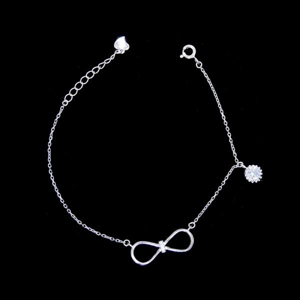 Buy Two Items Sterling Silver Infinity Bracelet , Adjustable Extension Silver Chain Jewelry at wholesale prices