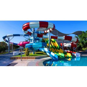 Quality Outdoor Swimming Pool Accessories Kids Small Playground For Children Play Set Water Slides for sale