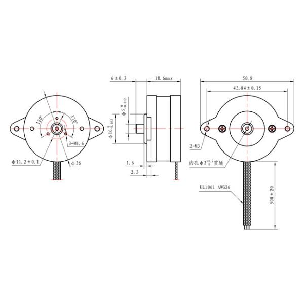 1.8 Degree 2 Phase 1.0A 100mN.m NEMA 14 Hybrid Stepper Motor With CE ISO