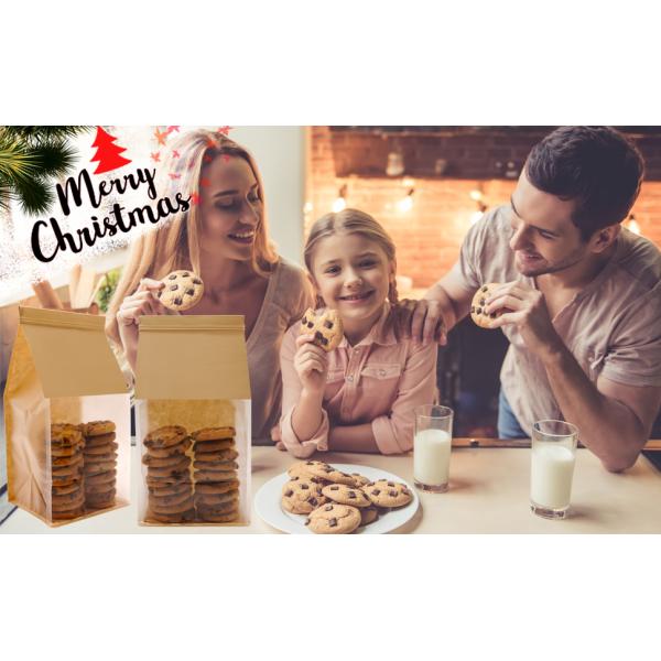 treat bags bakery bags with window bakery bread candy bags cookie bags for packaging brown kraft bag