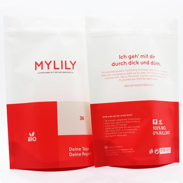 Biodegradable PLA Zipper Three Side Sealed Bag Color Printing For Packing Clothing