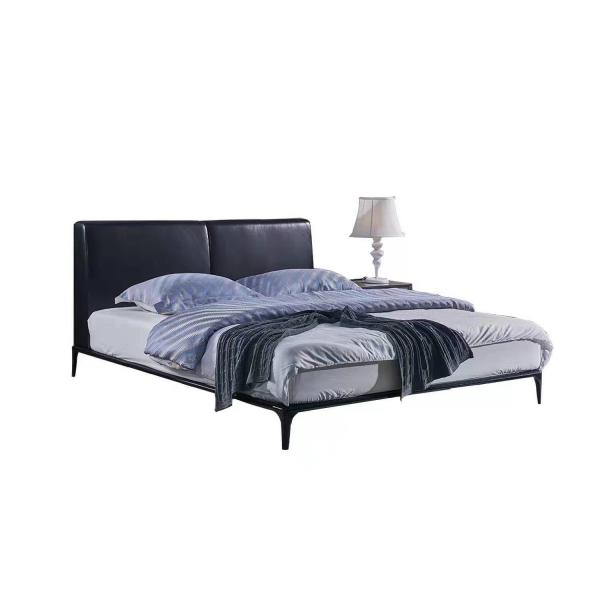 Buy Luxury Soft Genuine Leather Bed 1800x2000mm , Modern Wood Frame Bed at wholesale prices