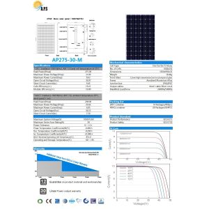 30V 60 Cells. 270W,275W,280W,285W Monocrystalline Module Solar Photovoltaic