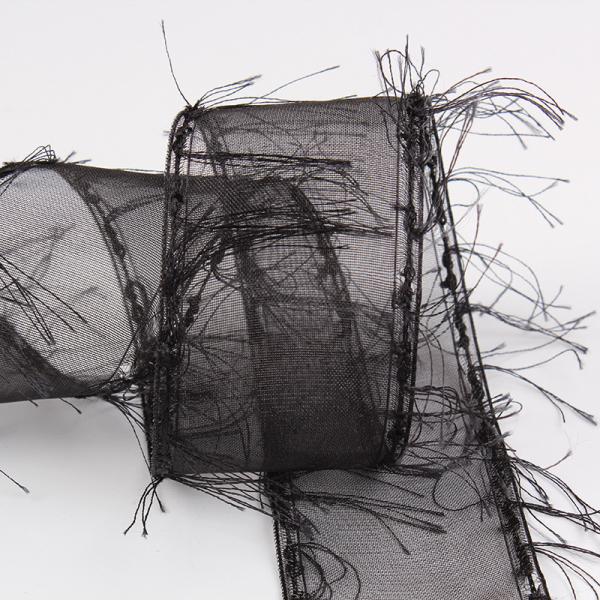 25mm-50mm Tassel Edge Polyester Organza Ribbon for Flower Chocolate Gift Packing and Garment Decoration
