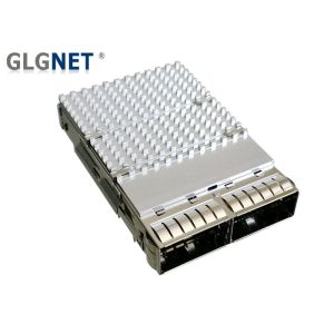 EMI Tabs One Piece QSFP28 Cage 1 X 2 Ganged Press Fit Mount For QSFP28 Optical