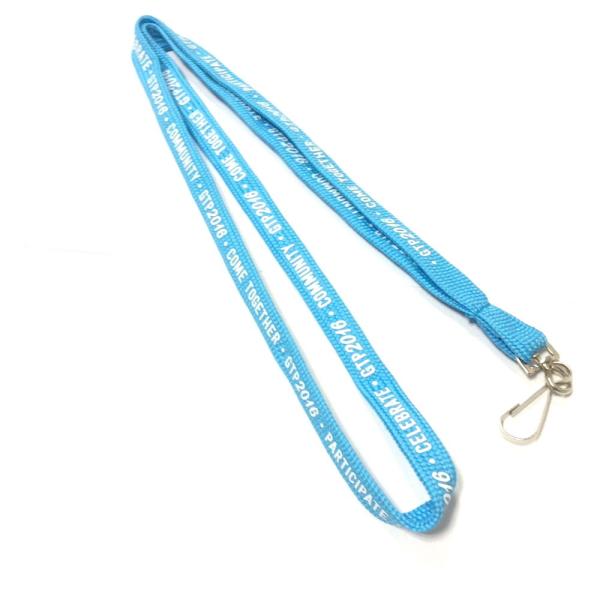Buy Blue Silk Screen Printing Tubular Lanyard with polyester Material at wholesale prices