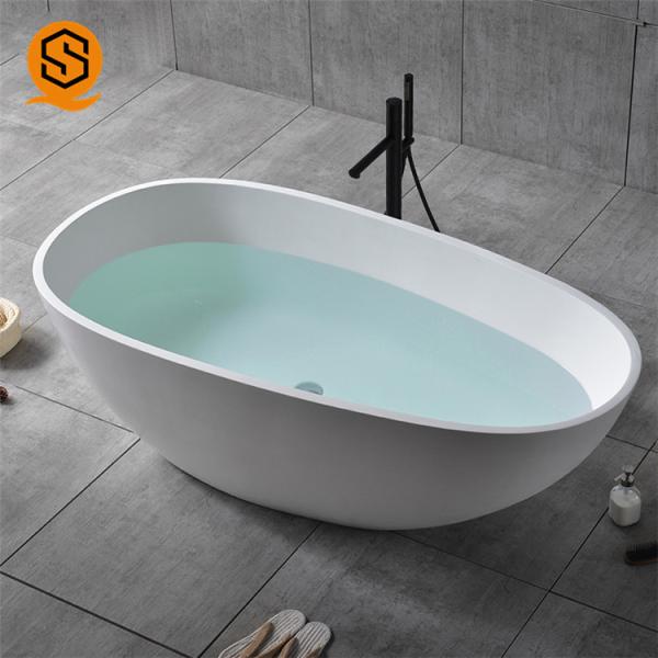 Buy Portable Artificial Stone Bathtub Oval Shaped Easily Repairable at wholesale prices