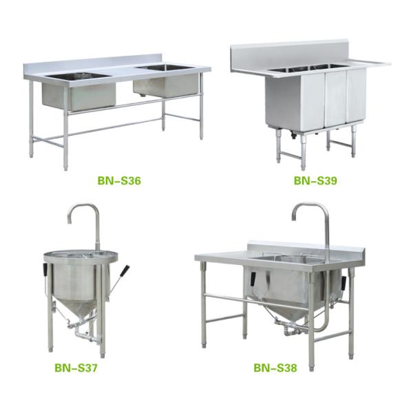 Buy Freestanding Stainless Steel Wash Sink , High End Restaurant Kitchen Sink at wholesale prices